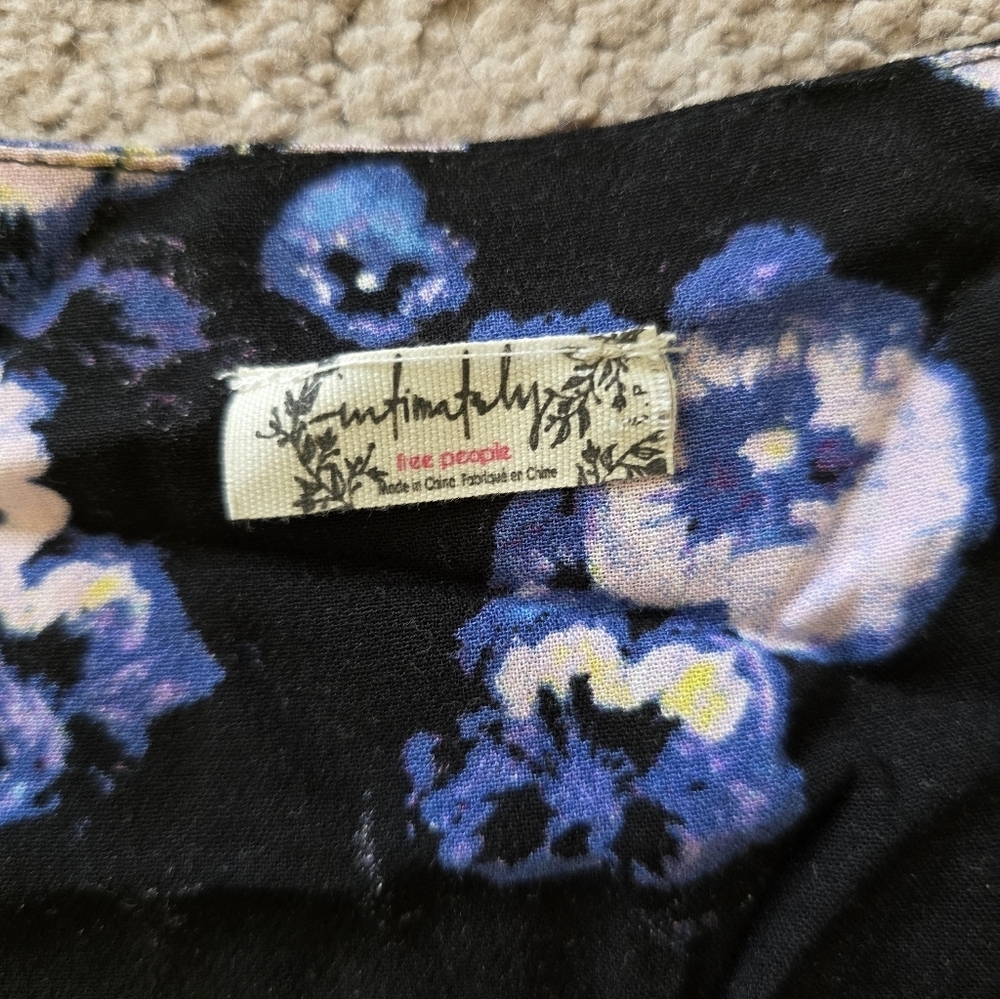 Free People Intimates Floral Bodysuit - Black and Blue Boho Feminine - Picture 8 of 8